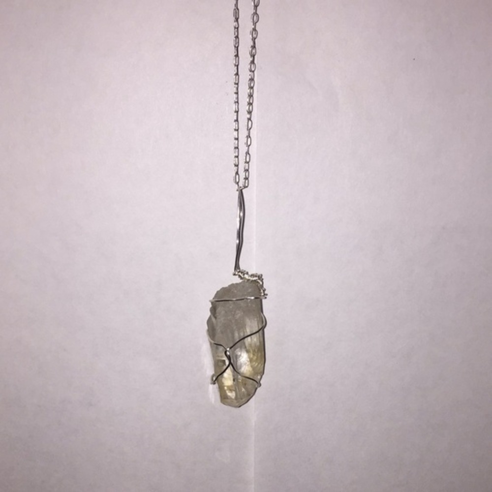 #2 Crystal pendant w/sterling silver chain
